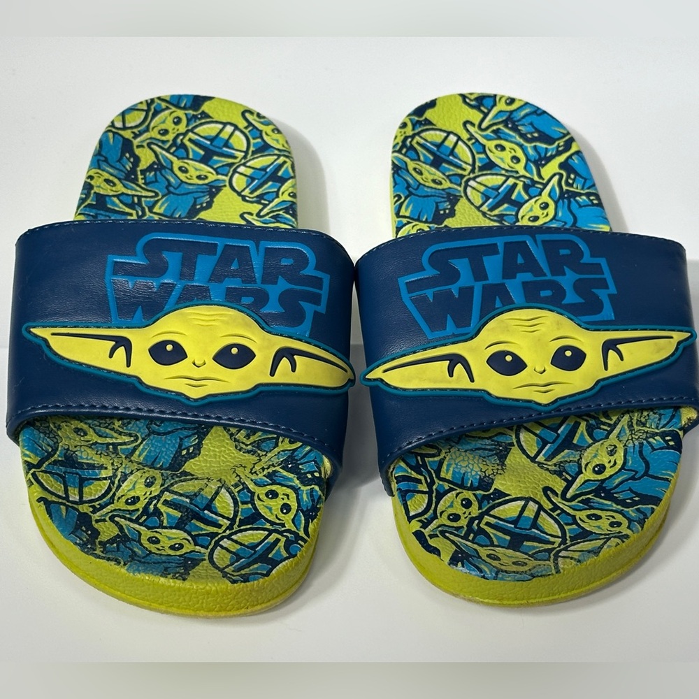 Star Wars Kids Slide Flip Flops/Sandals - Blue and Yellow Size 13/1